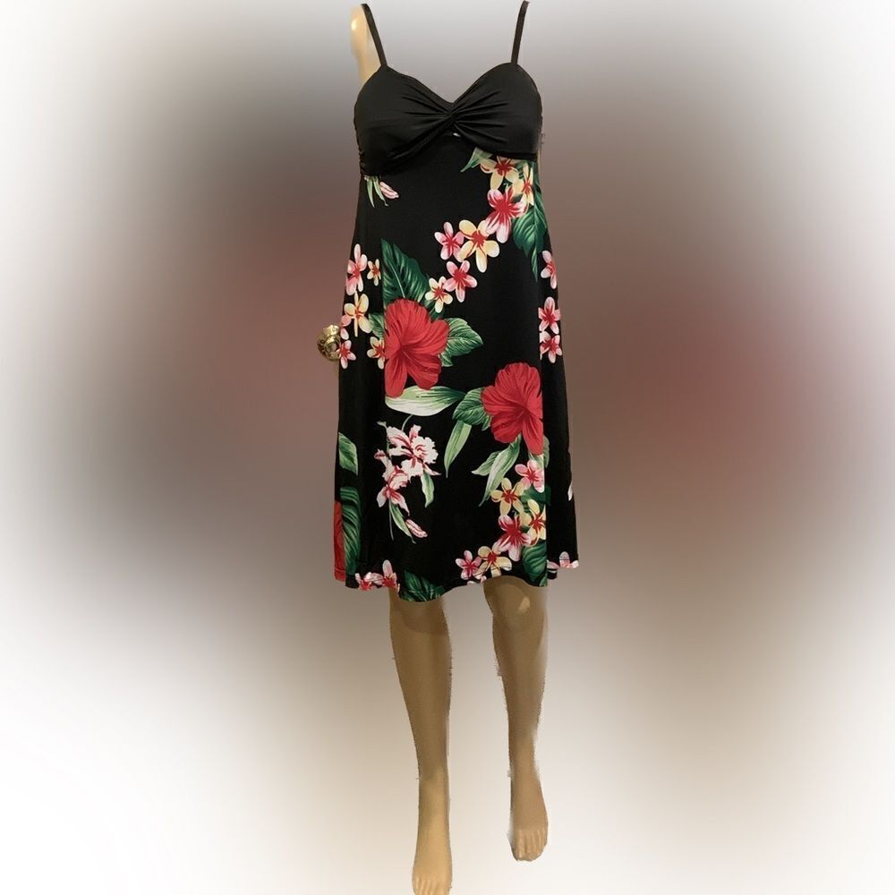 NWT Hilo Hattie twist front camisole dress black sz S